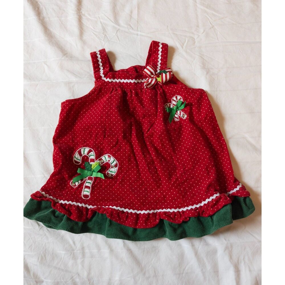 Rare‎ Editions baby girl corduroy christmas jumper dress size 18 months